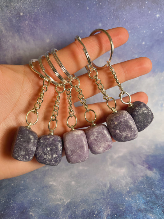 Lepidolite Tumble Keychain