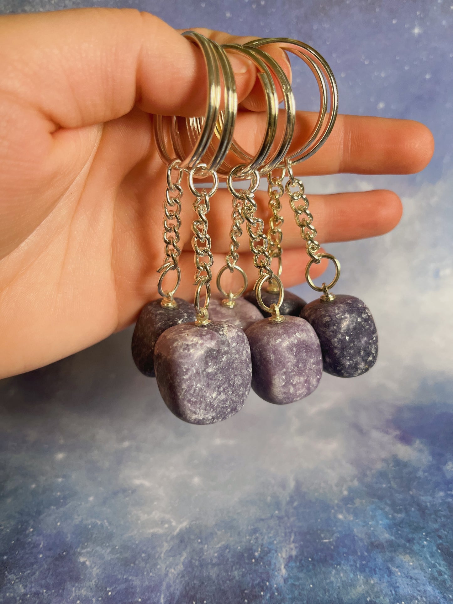 Lepidolite Tumble Keychain