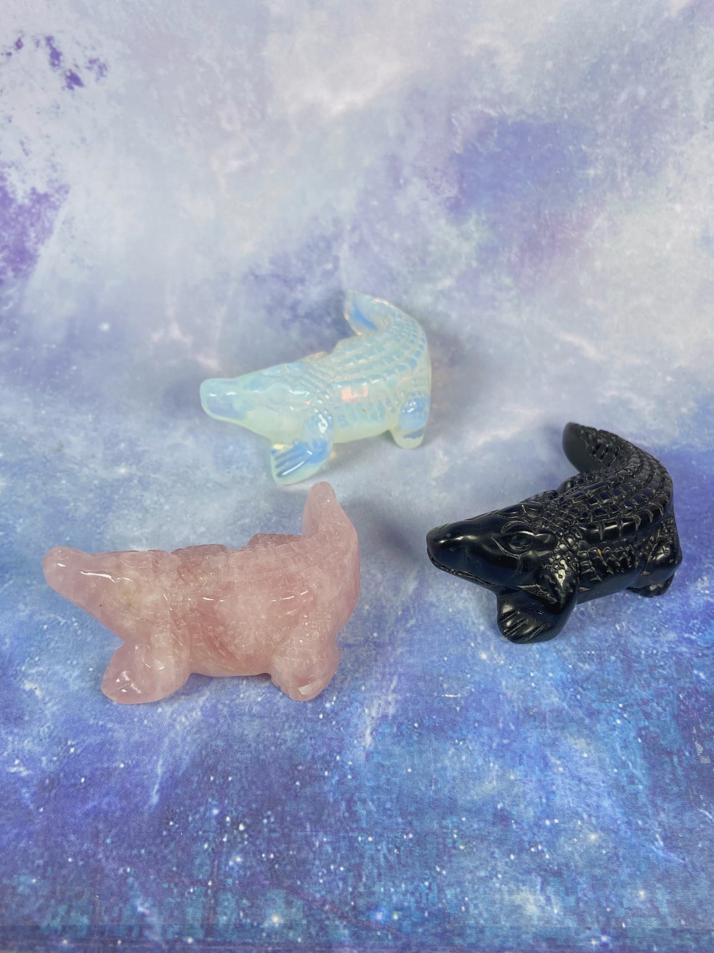 Gemstone Crocodile Carving