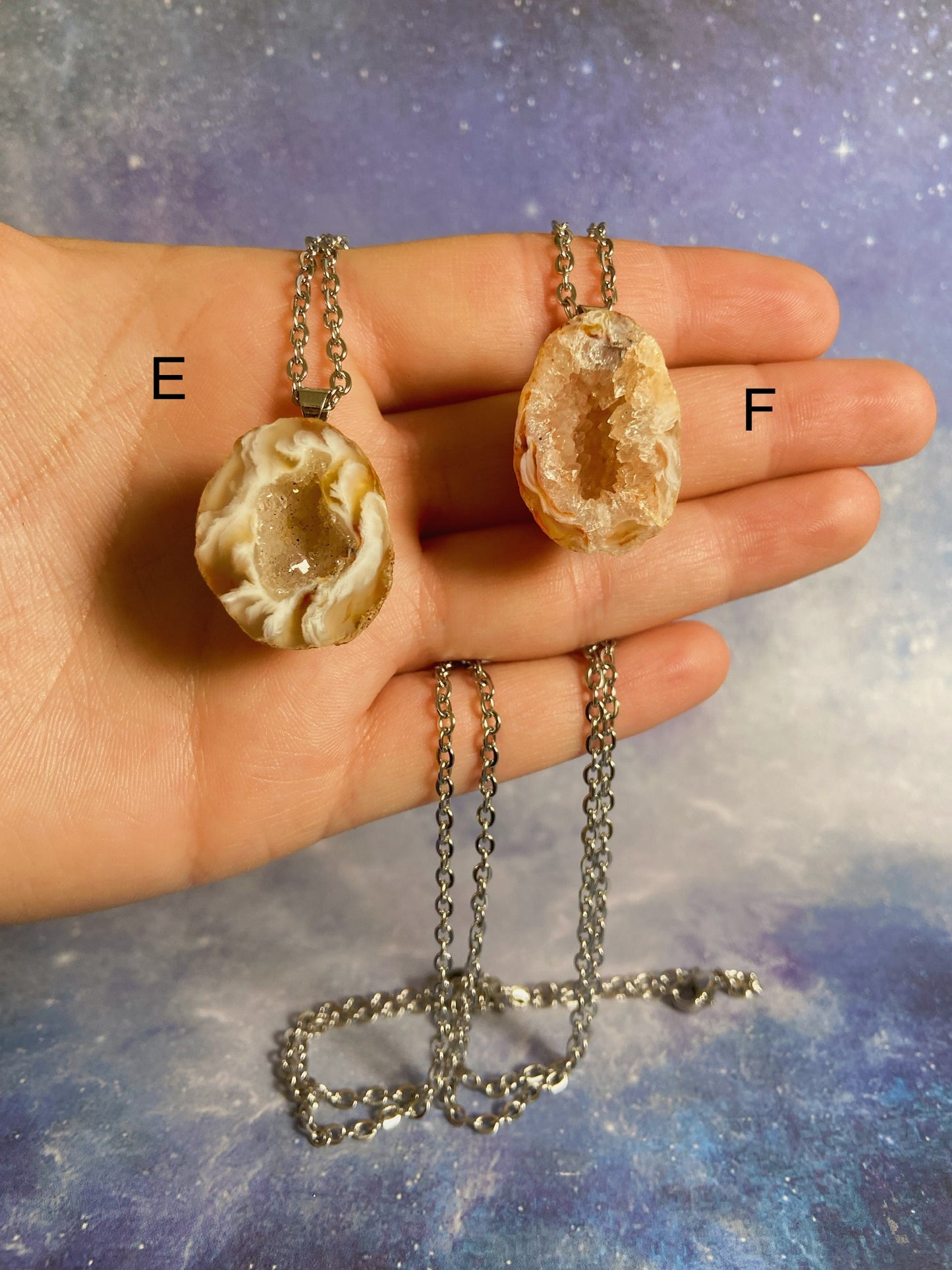 Druzy Oco Agate Geode Necklace
