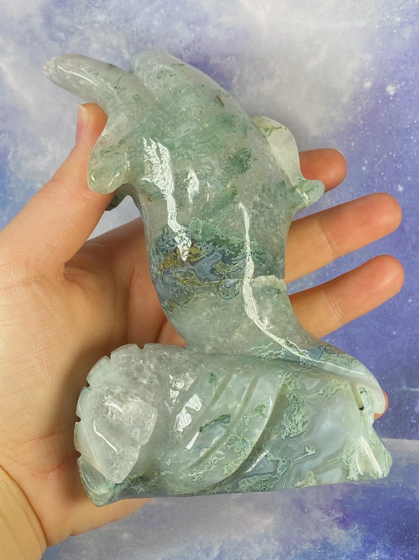 Moss Agate Dolphin