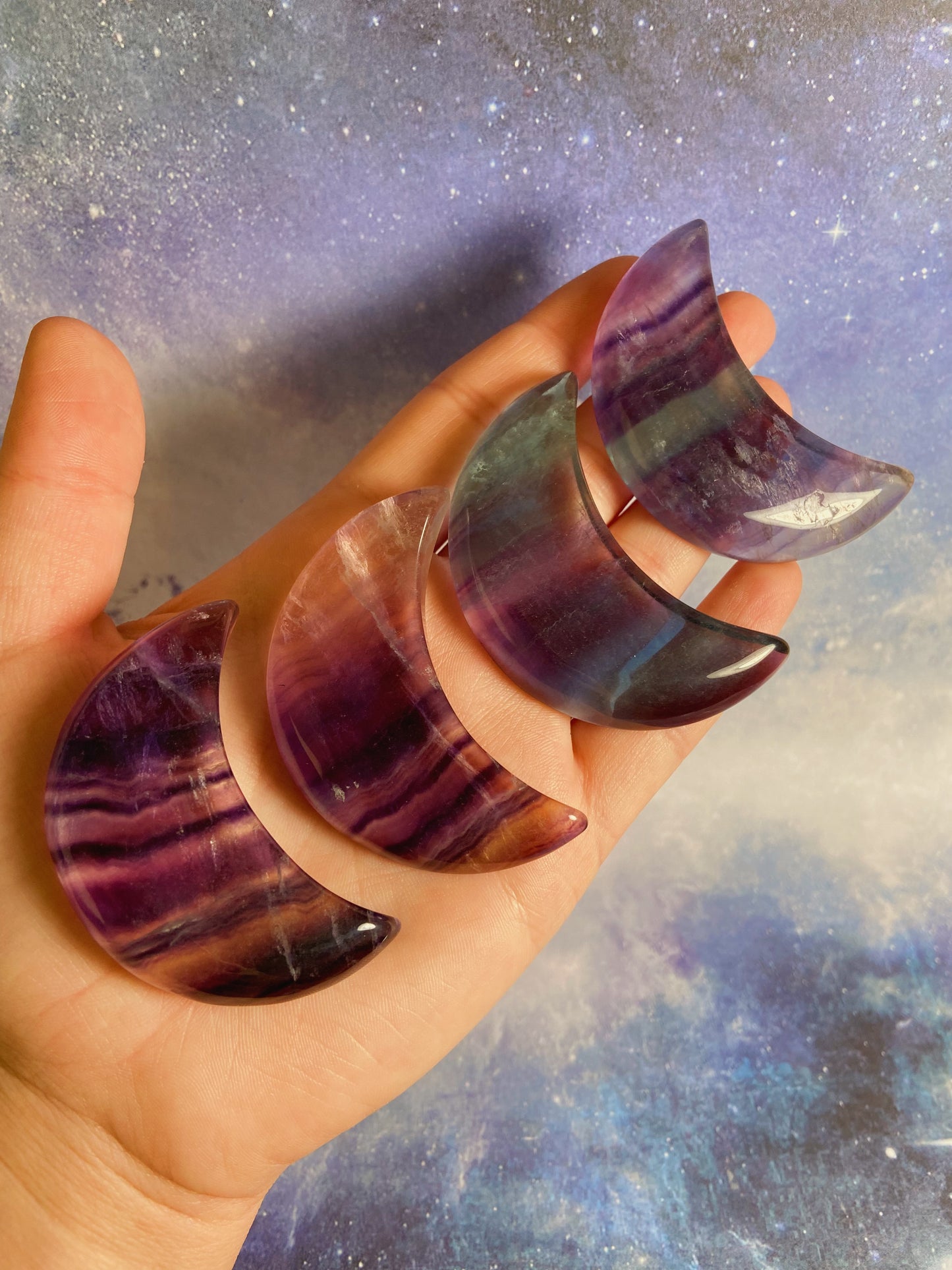 Rainbow Fluorite Moons