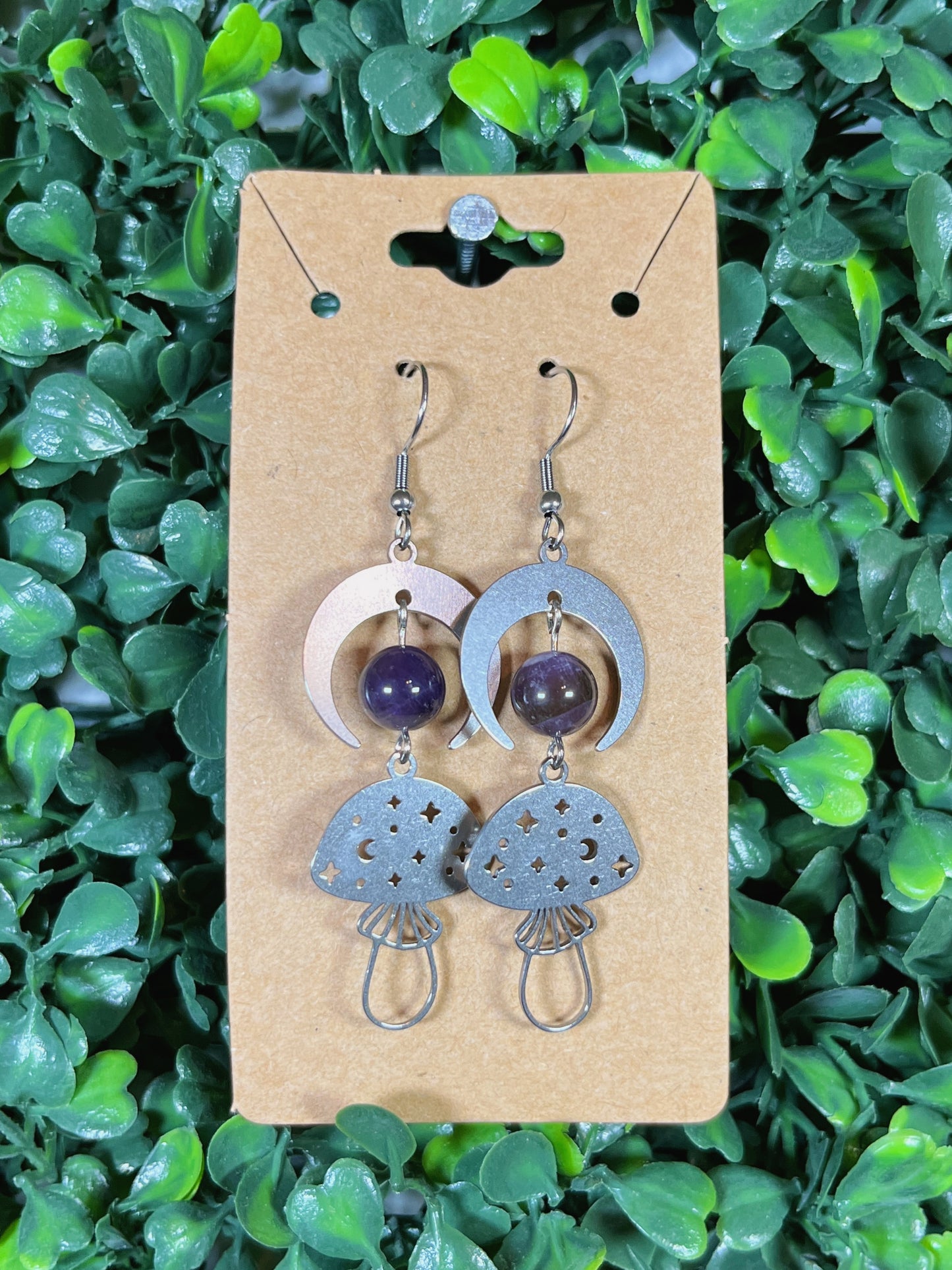 Mushroom Amethyst Earrings