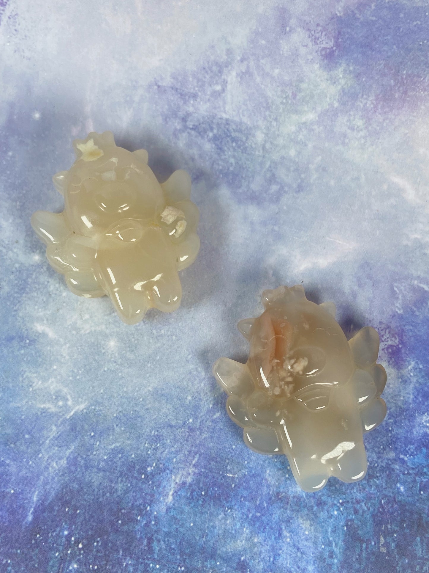 Flower Agate Pigs With Wings