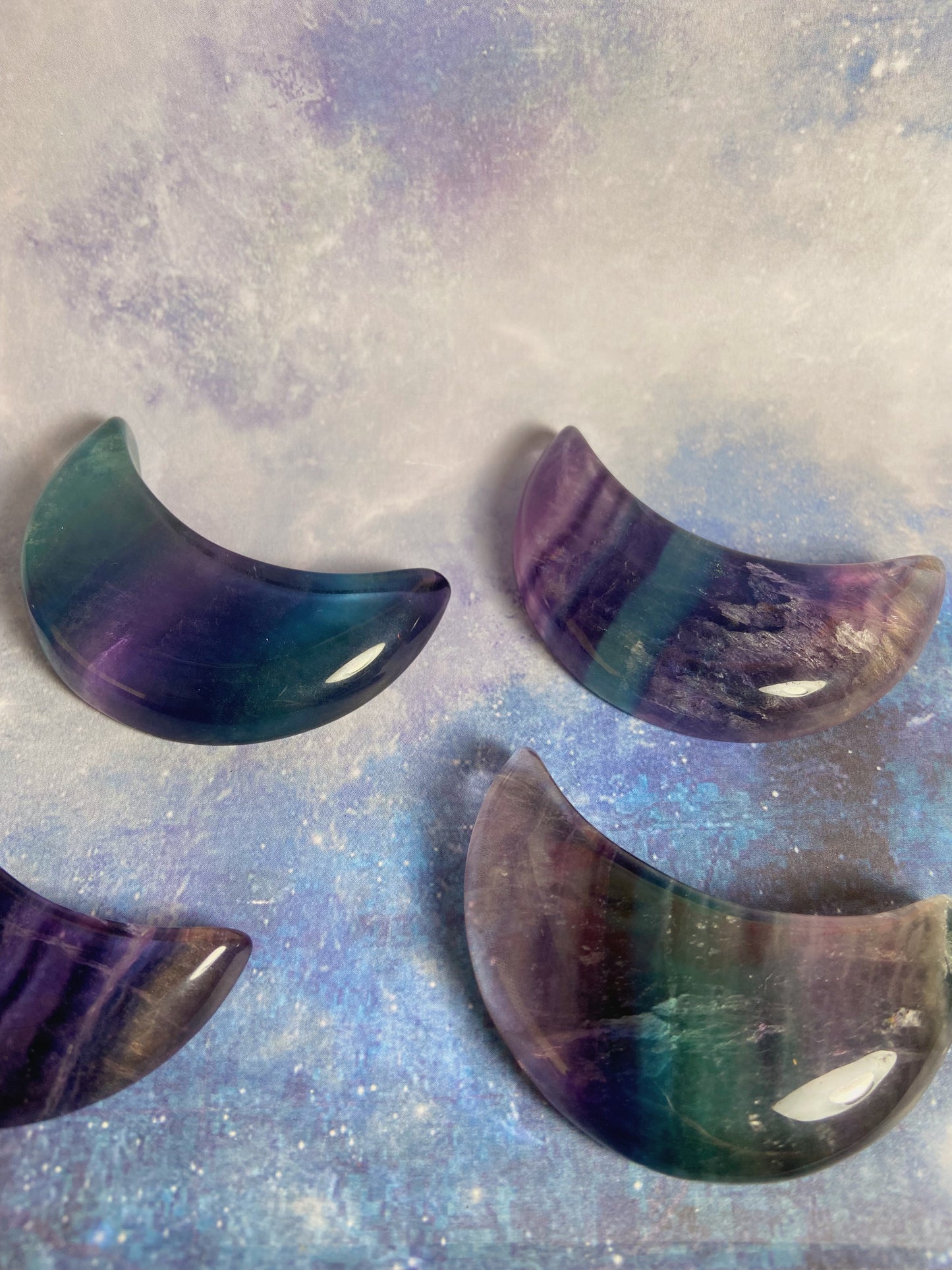 Rainbow Fluorite Moons