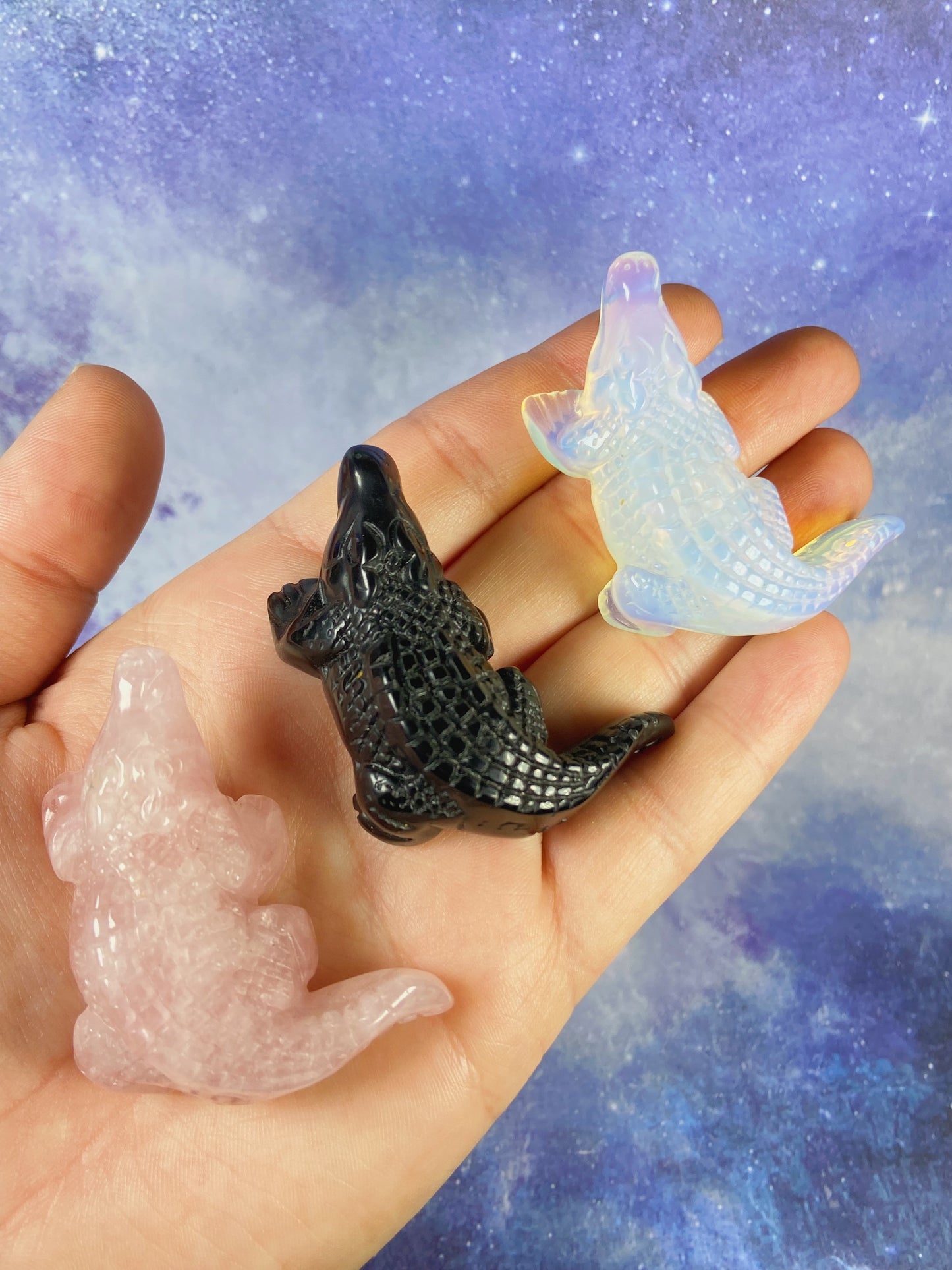 Gemstone Crocodile Carving