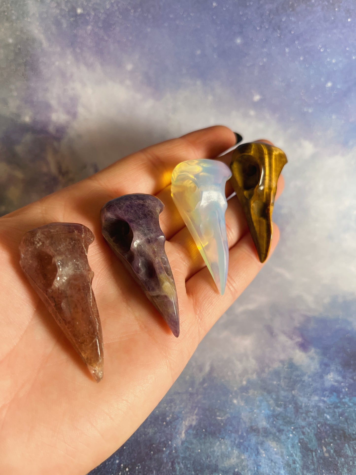 Gemstone Raven Skull