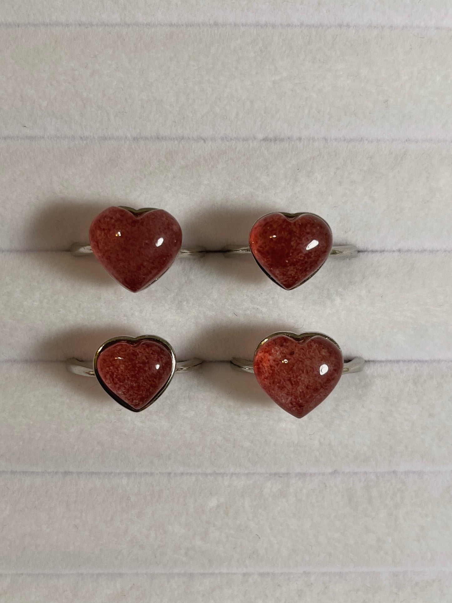 Strawberry Quartz Heart Ring