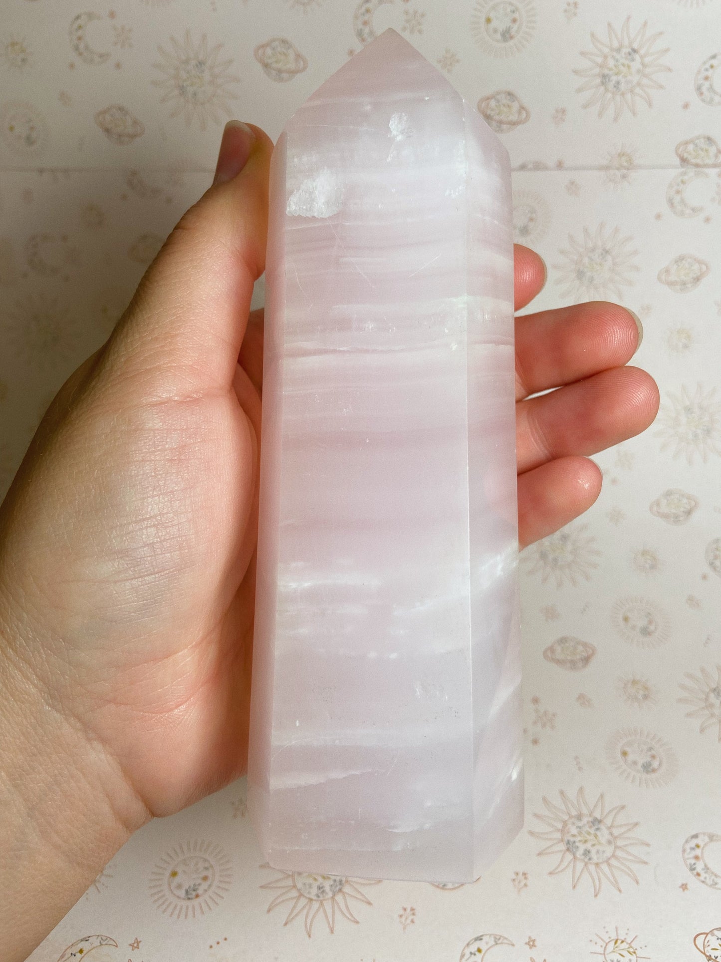 Pink Mangano Calcite Tower