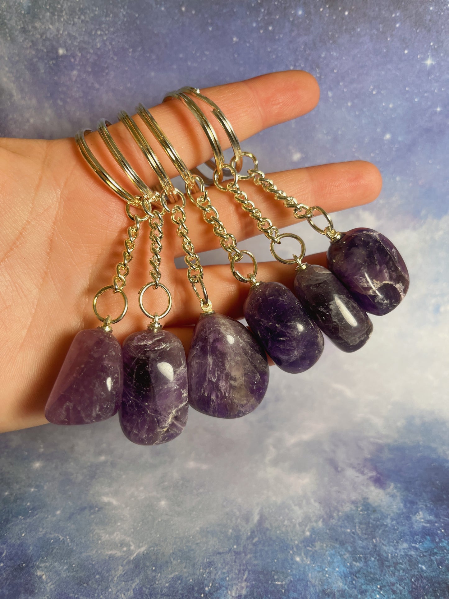 Amethyst Tumble Keychain