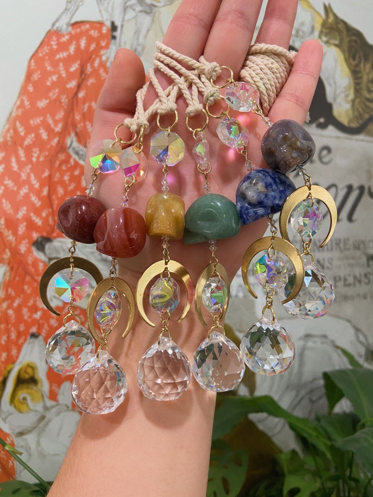 Gemstone Skull Suncatcher