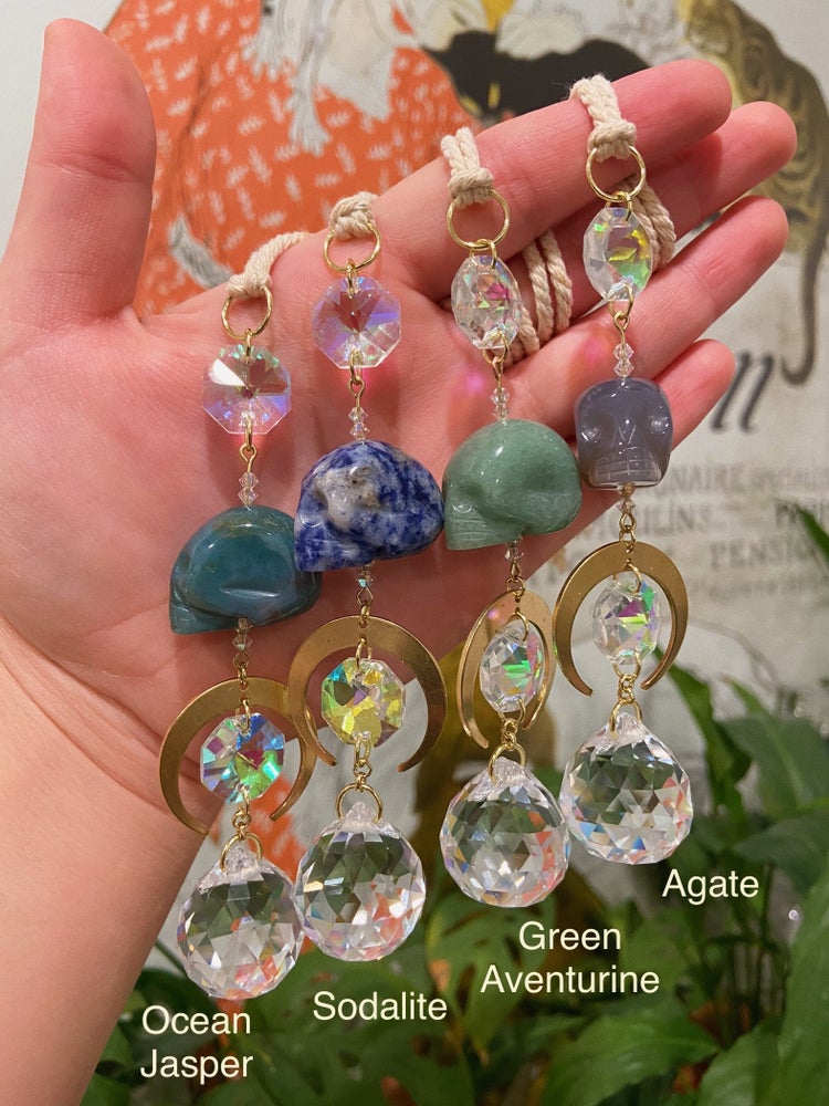 Gemstone Skull Suncatcher
