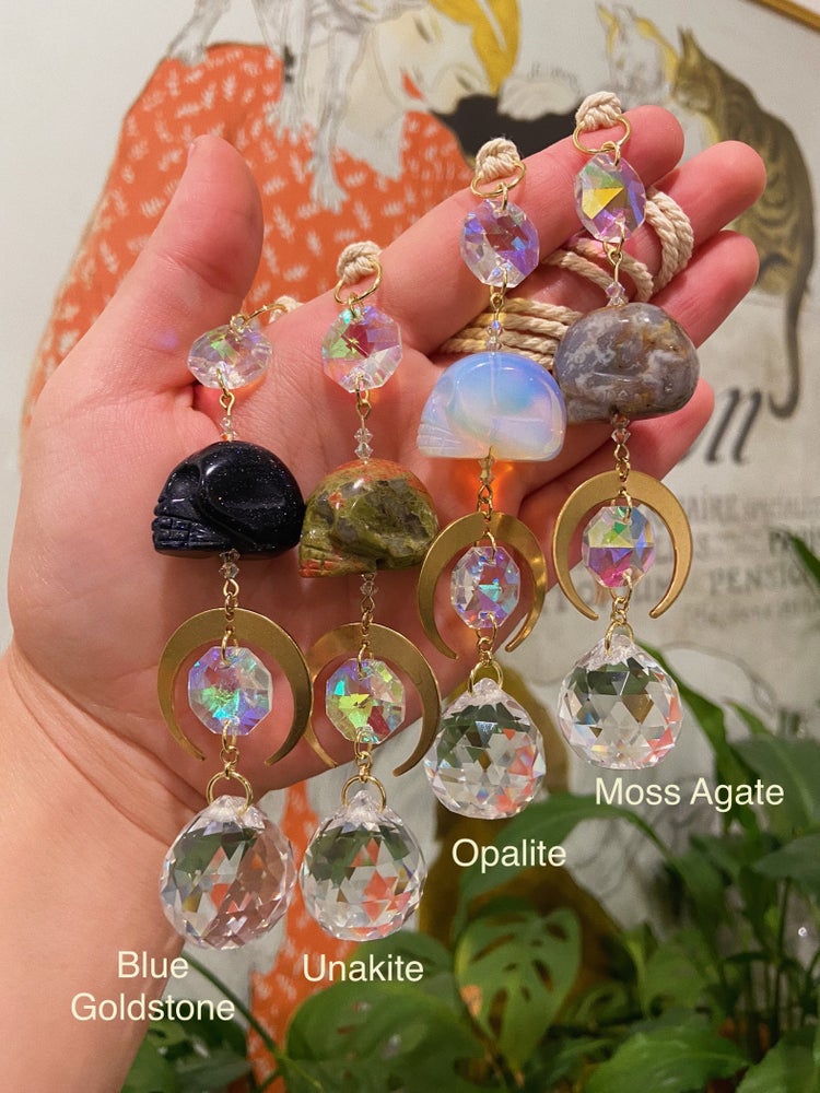 Gemstone Skull Suncatcher