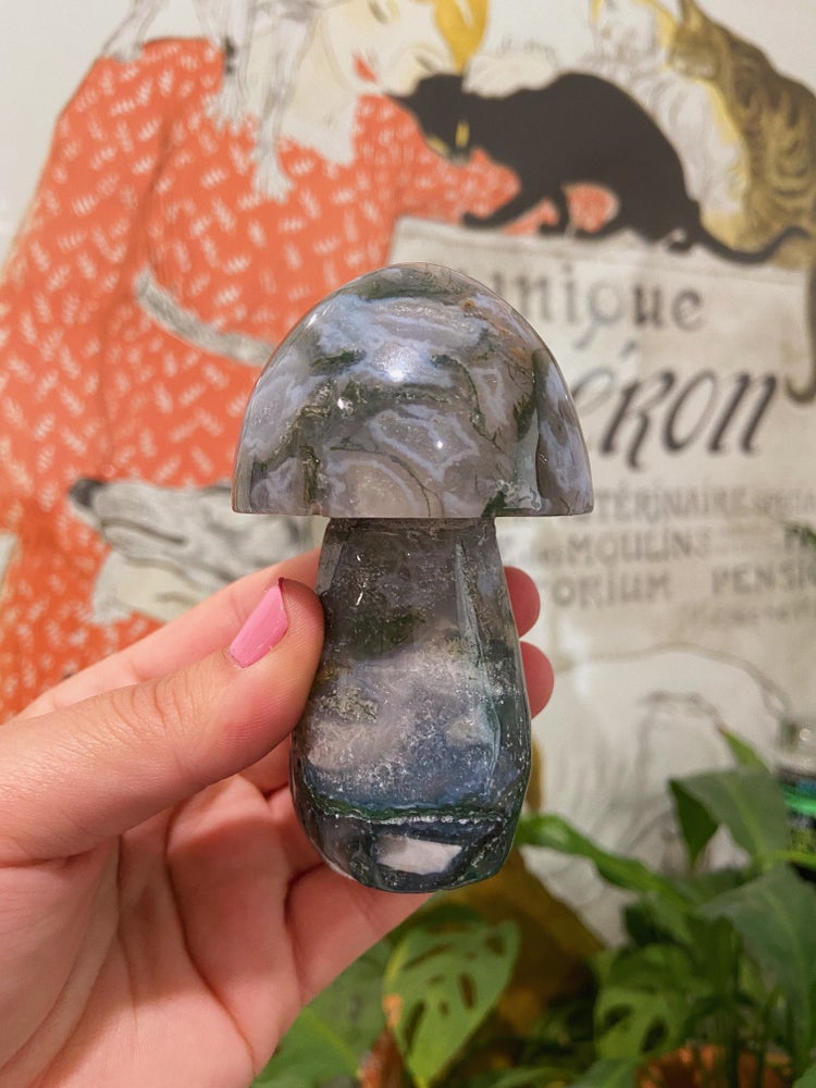 Moss Agate Mushroom #1