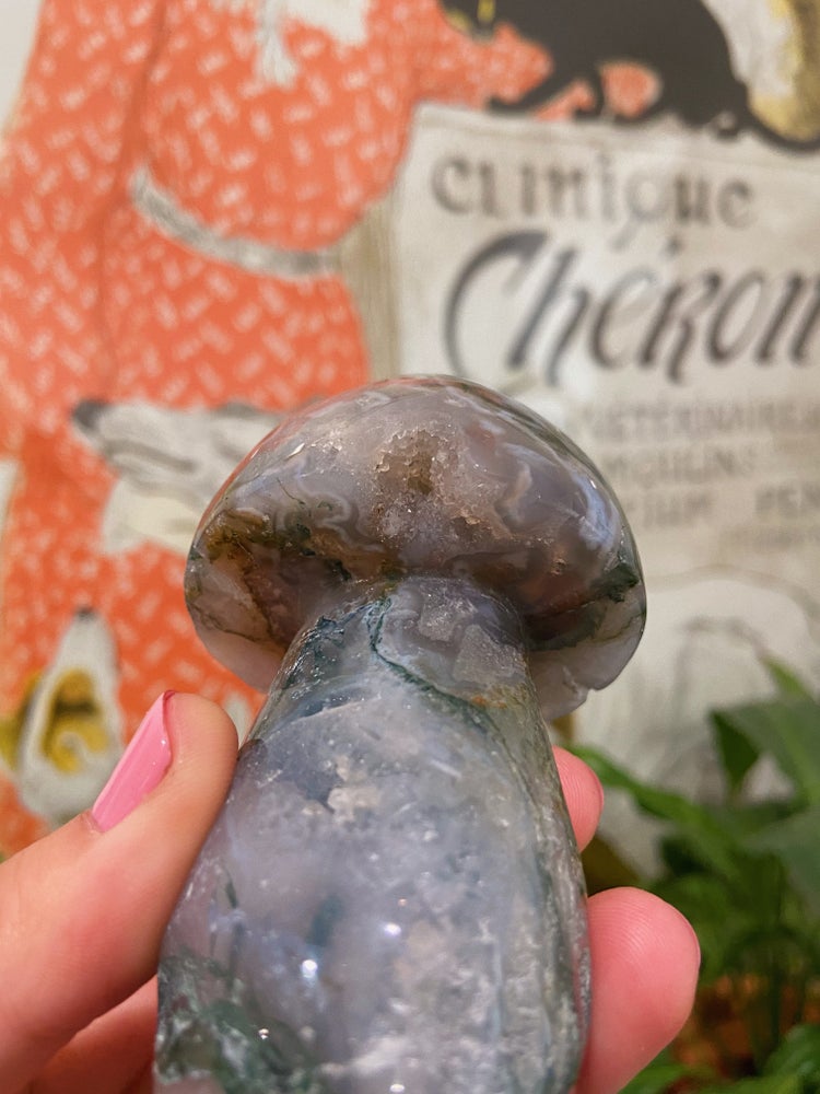 Moss Agate Mushroom #1