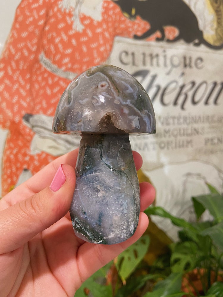 Moss Agate Mushroom #1