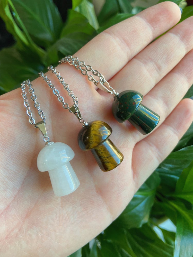 Mushroom Gemstone Necklace