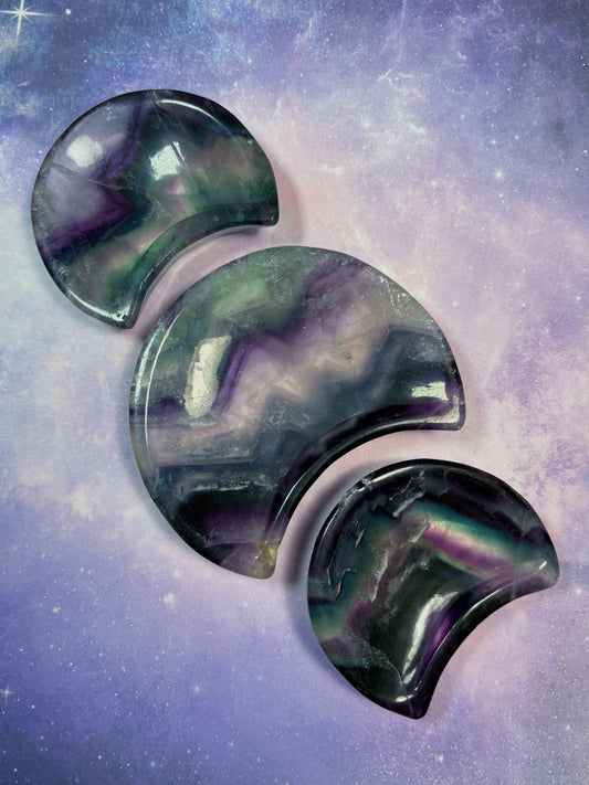 Rainbow Fluorite Moon Dish