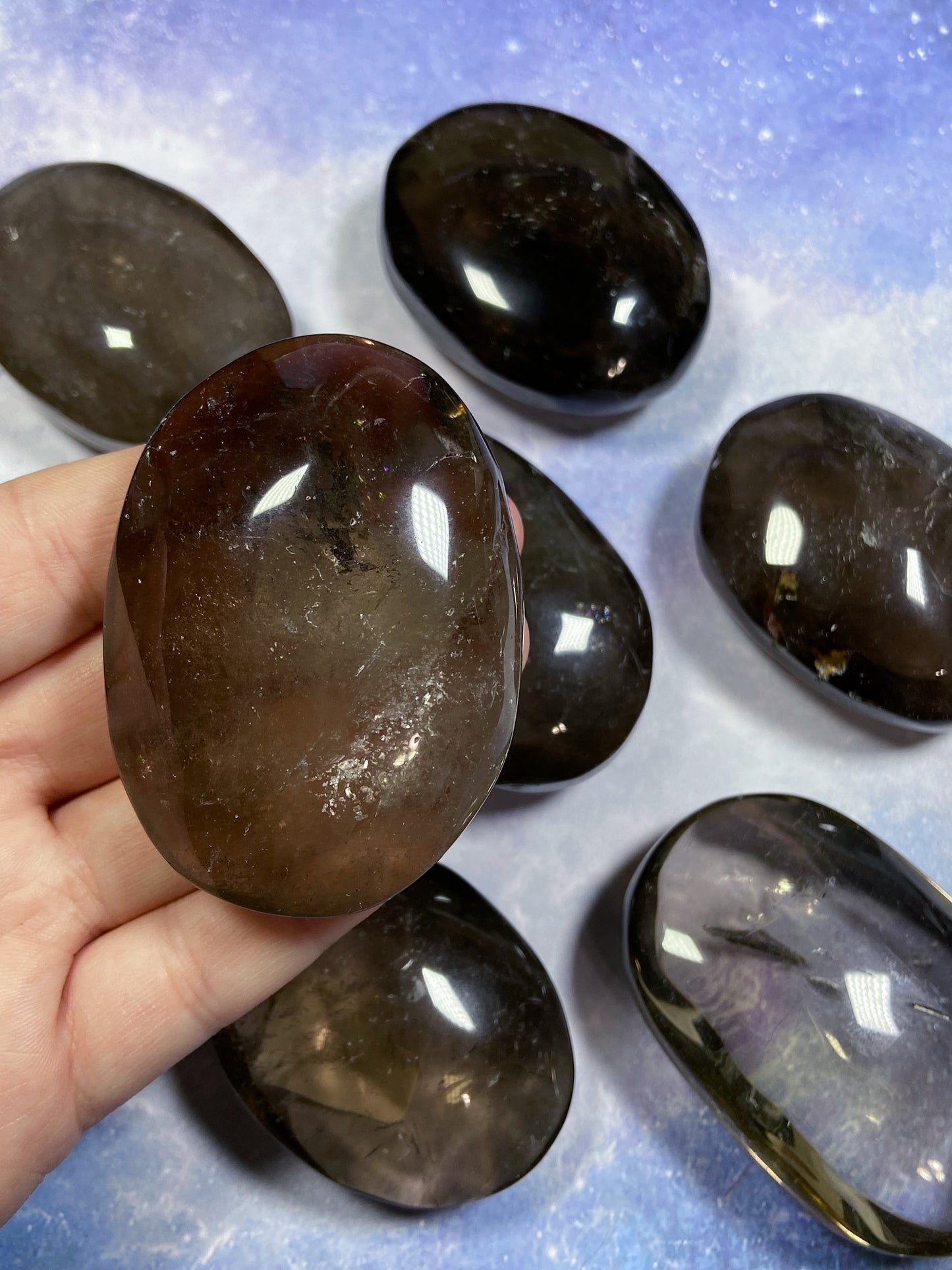 Smokey Quartz Palm Stone