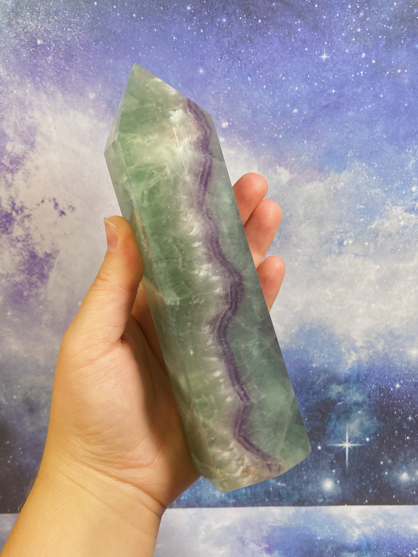 Green/Purple Fluorite Tower A