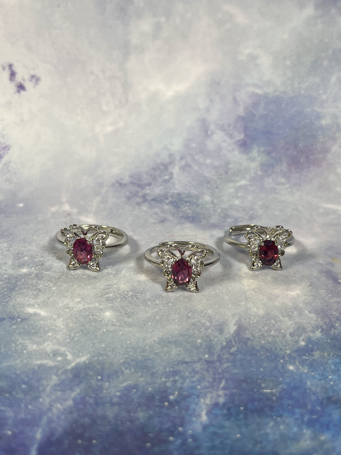 Garnet Butterfly Ring