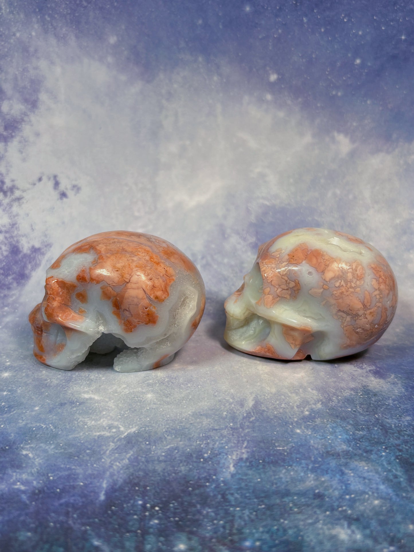 Druzy Pink Agate Skull