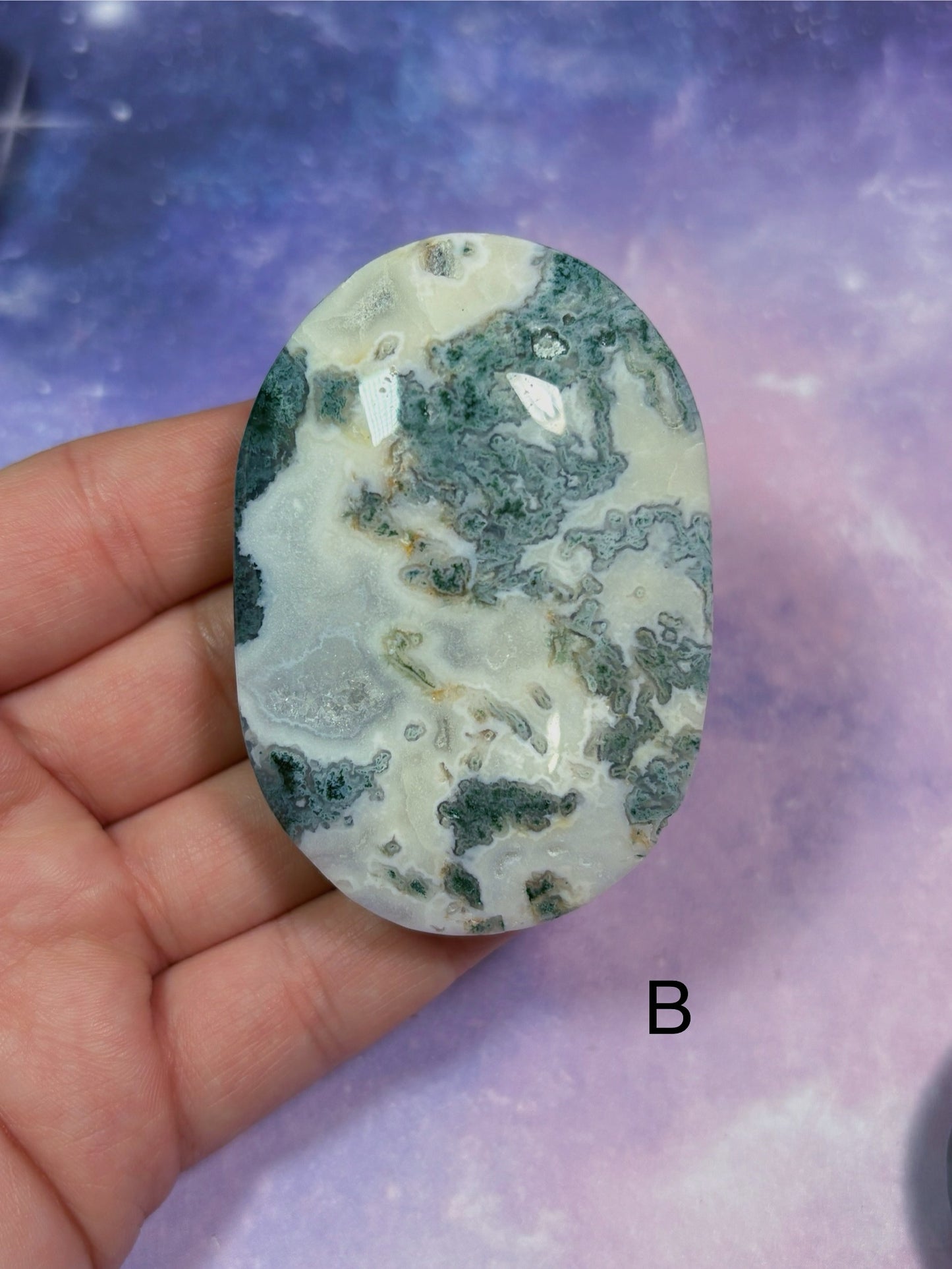 Moss Agate Palm Stone
