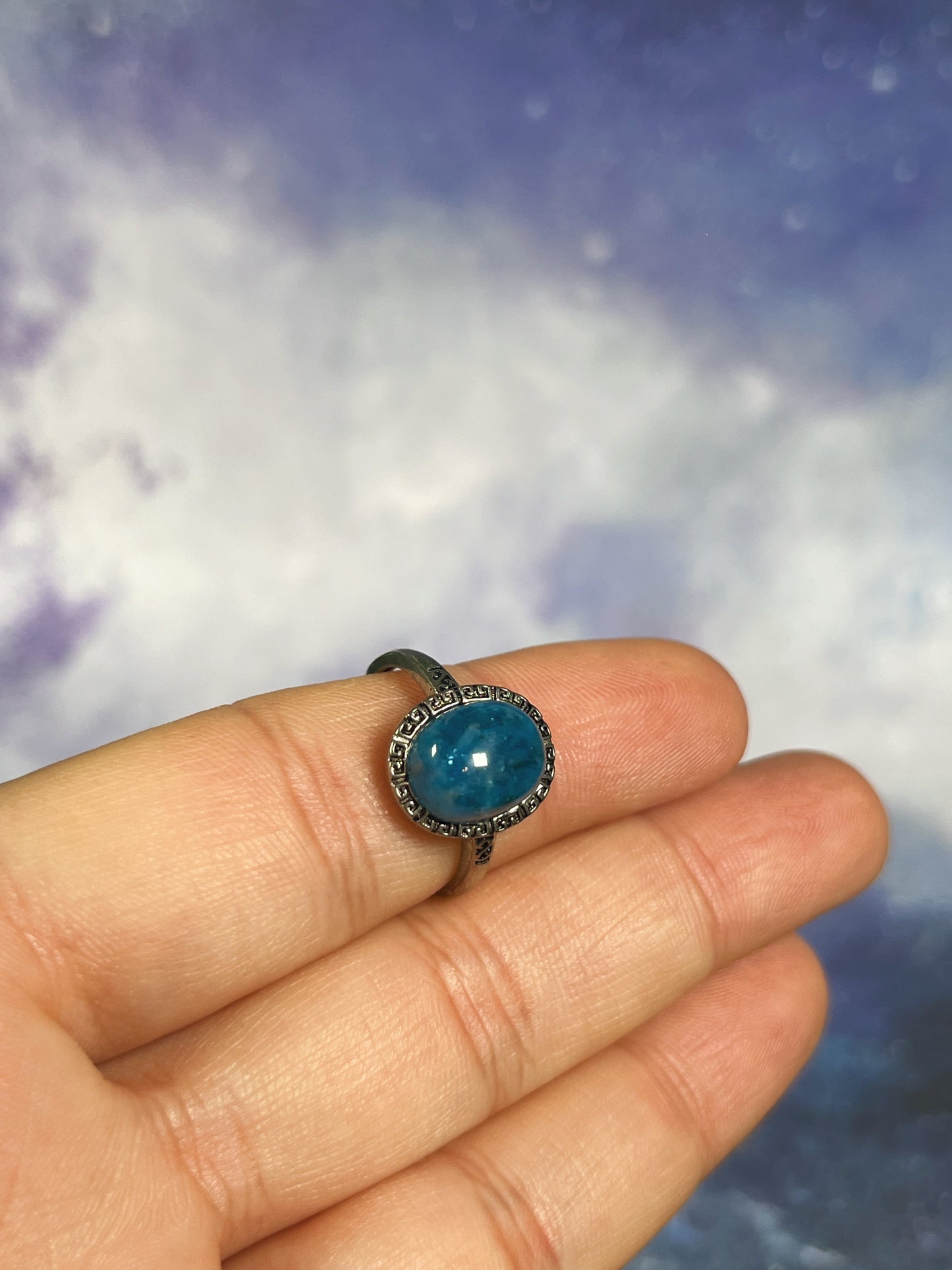 Blue Apatite Ring