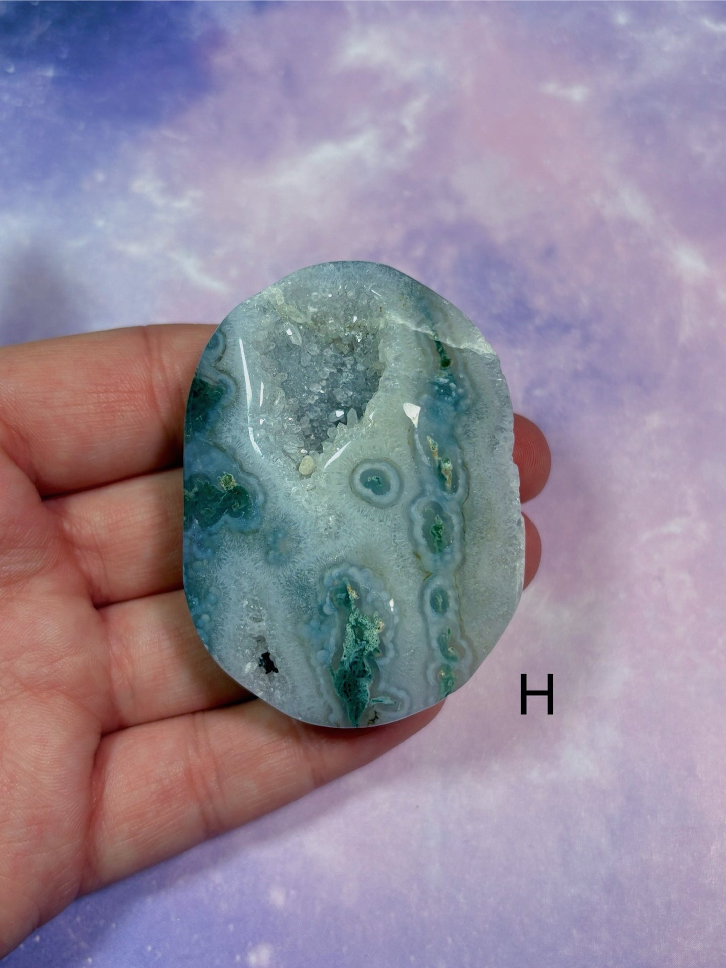 Moss Agate Palm Stone