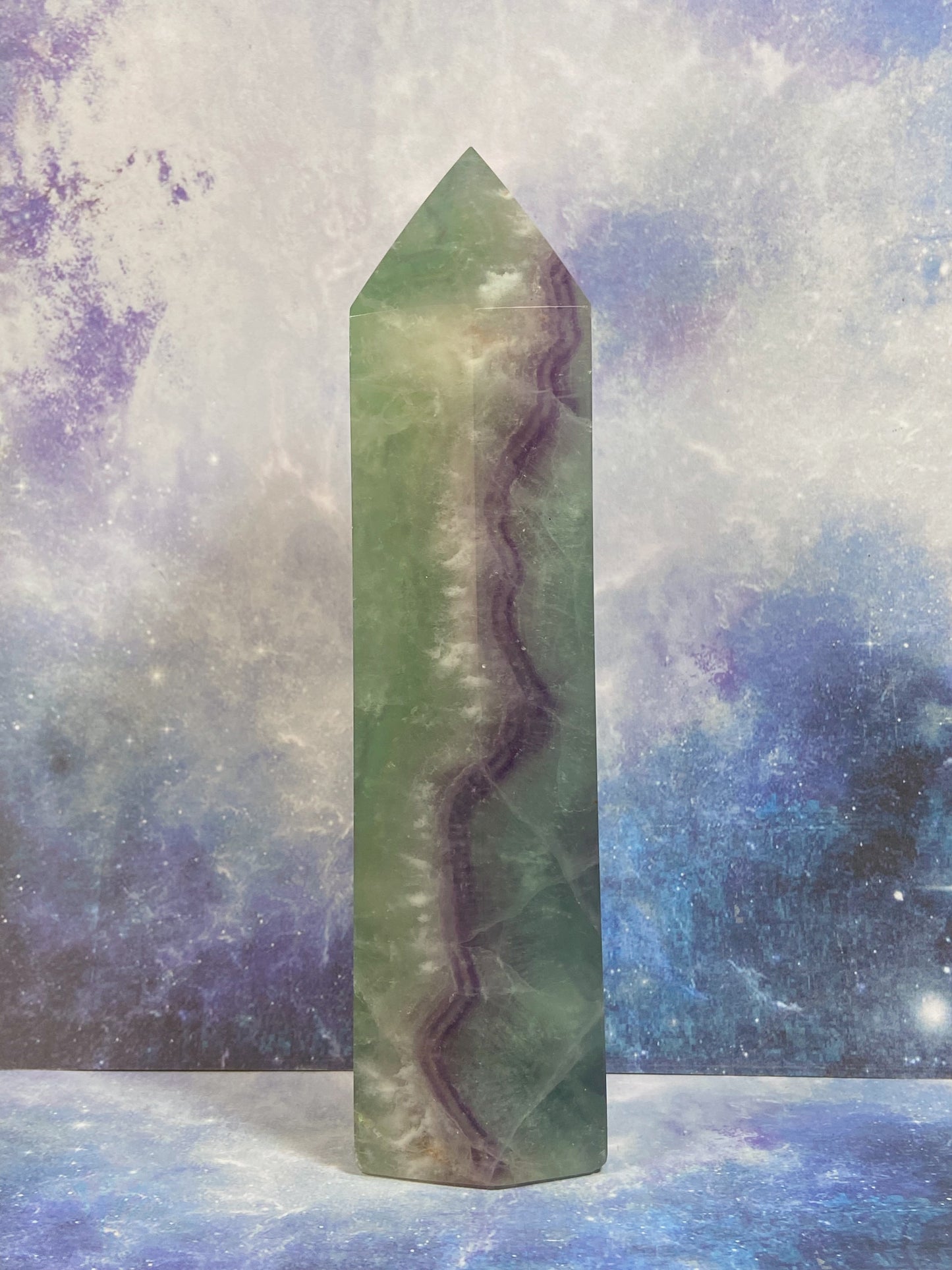 Green/Purple Fluorite Tower A