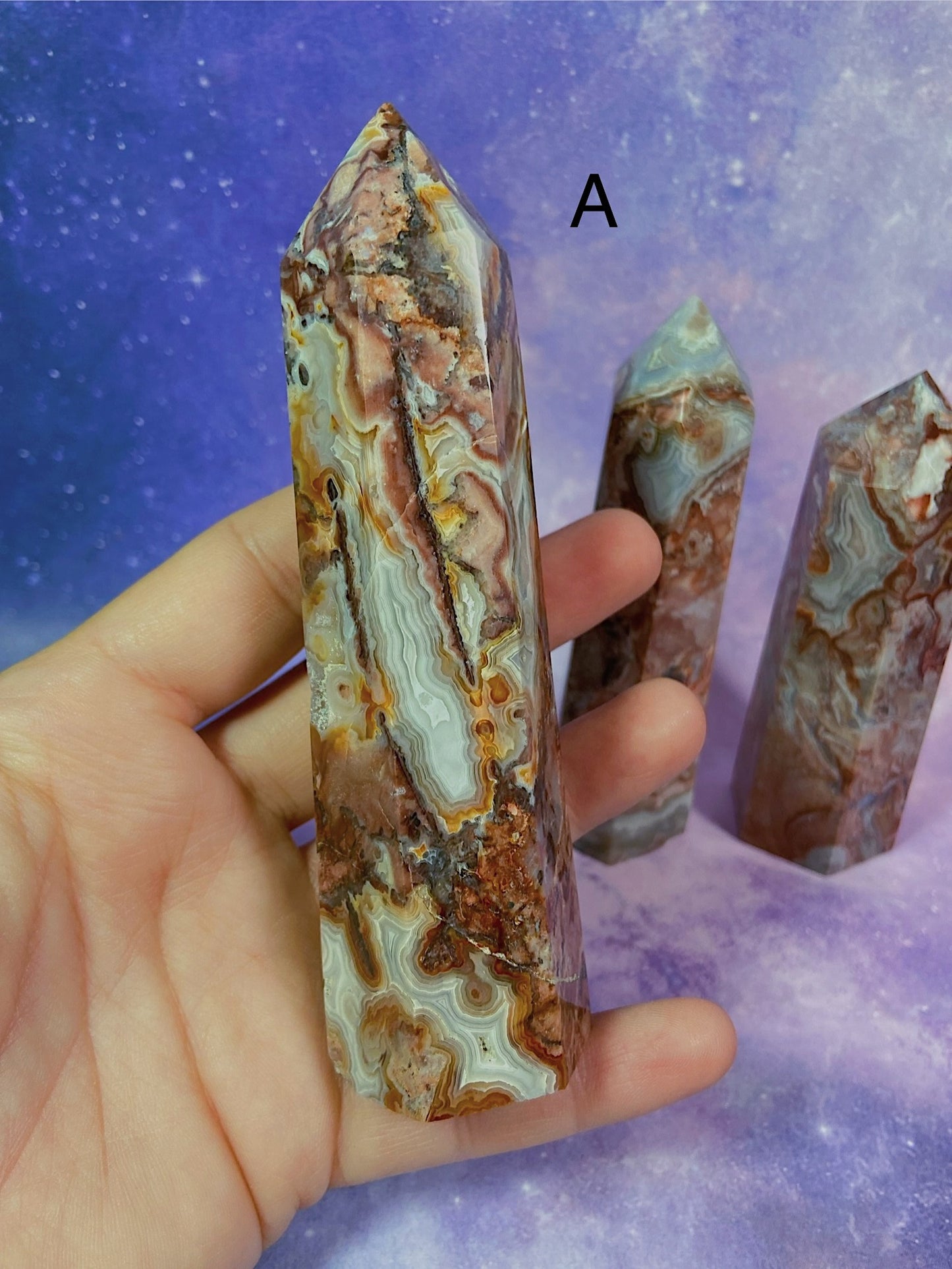 Red Mexican Crazy Lace Agate Tower