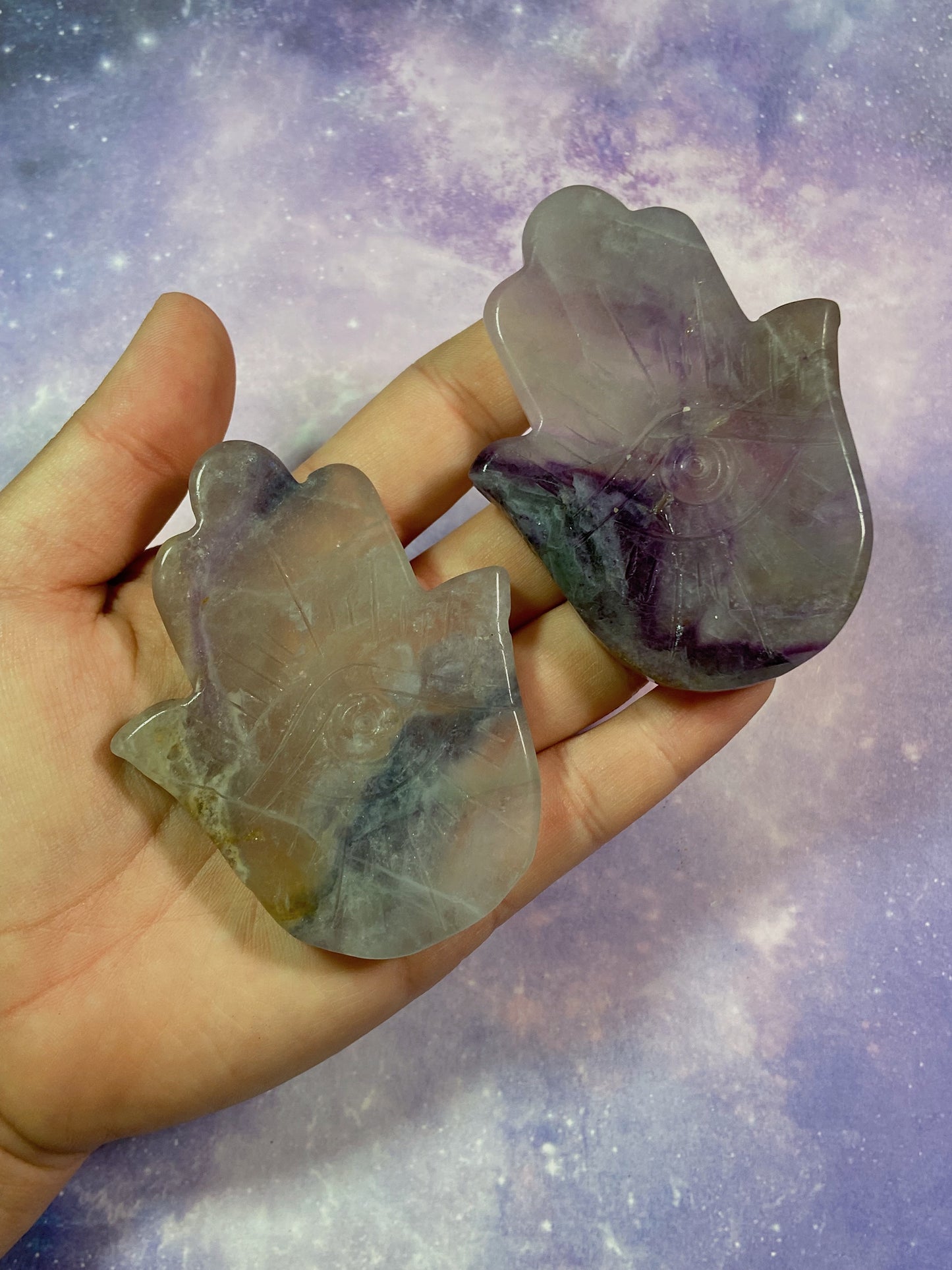 Fluorite Hamsa Slab