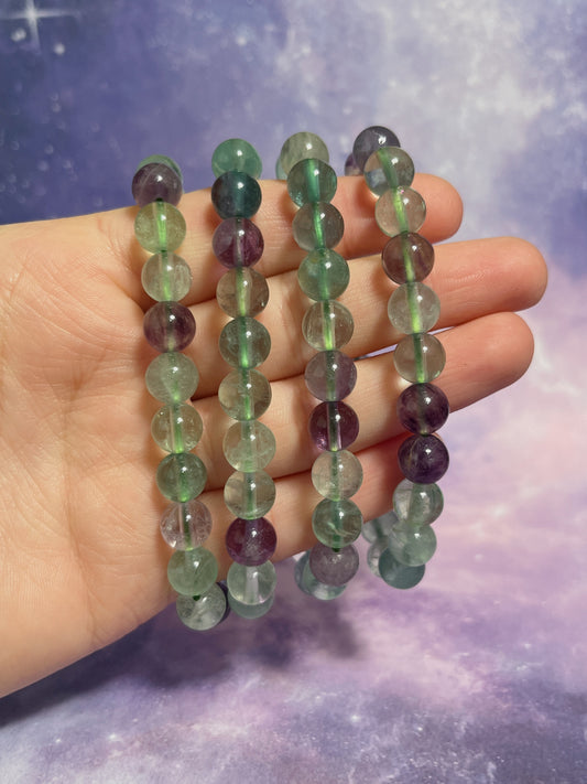 Green & Purple Fluorite Bracelet