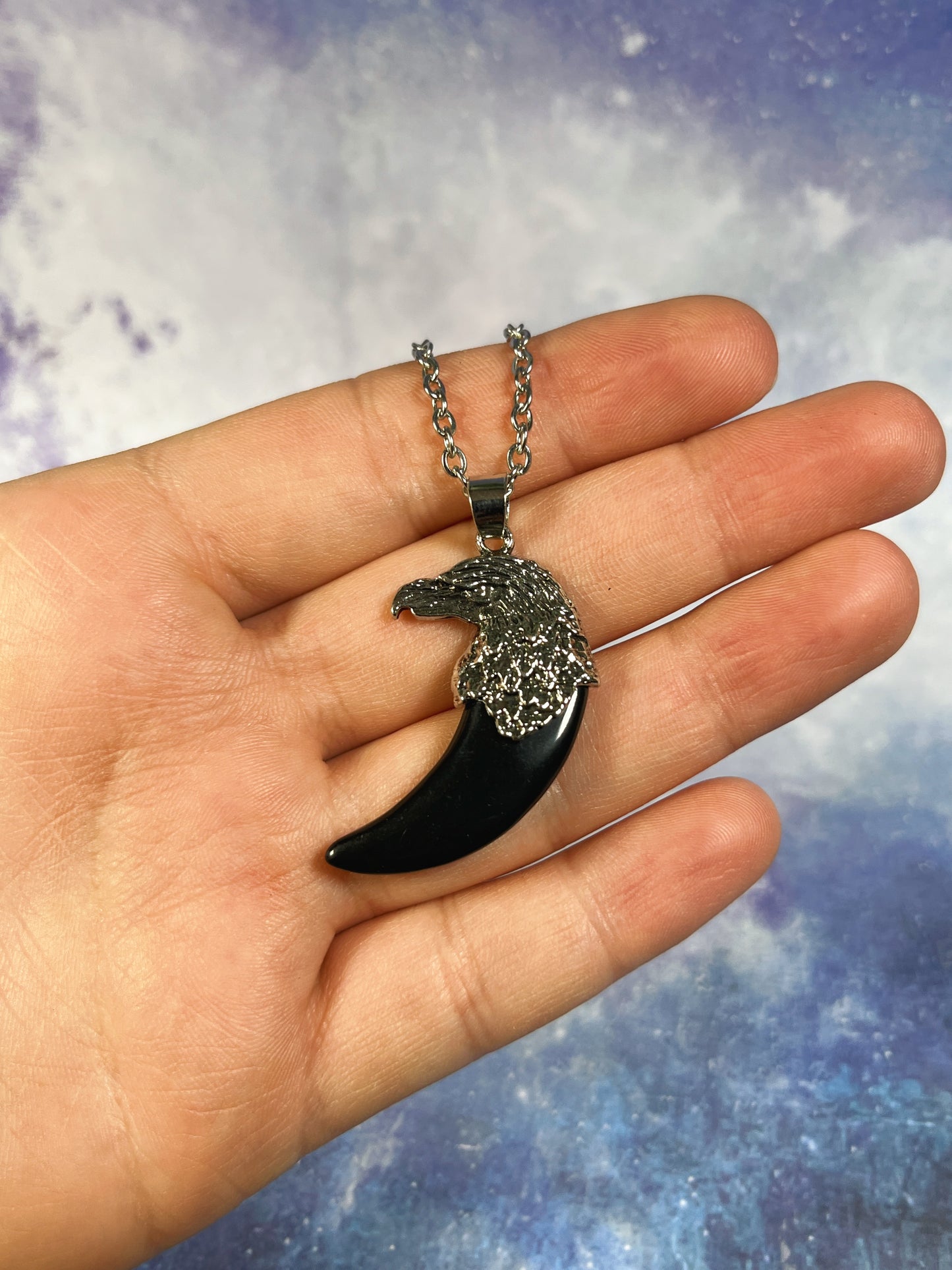 Obsidian eagle Necklace