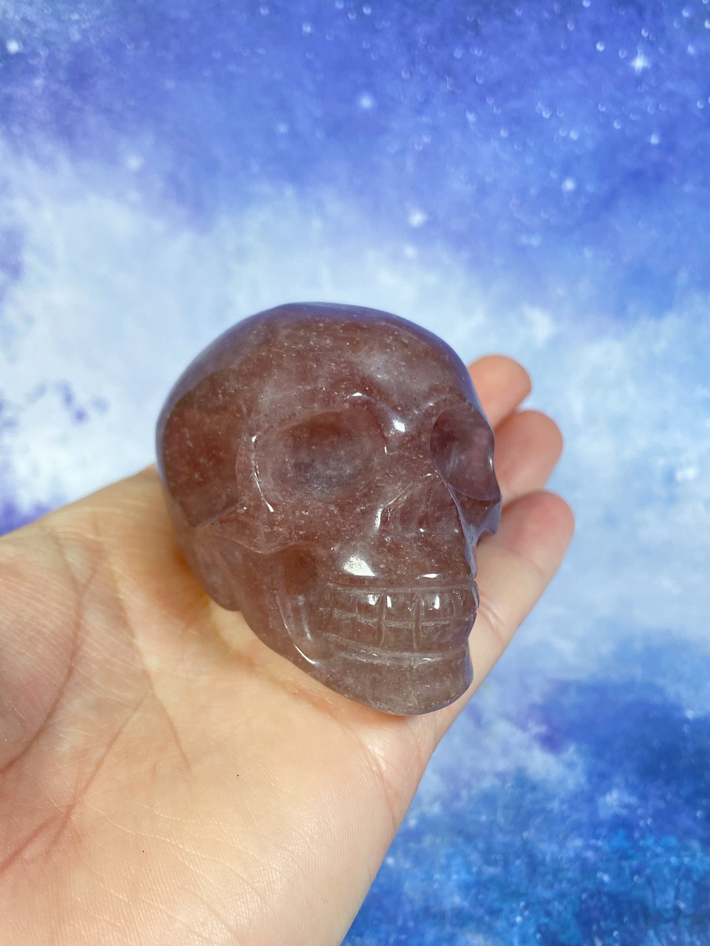 Strawberry Quartz Skull