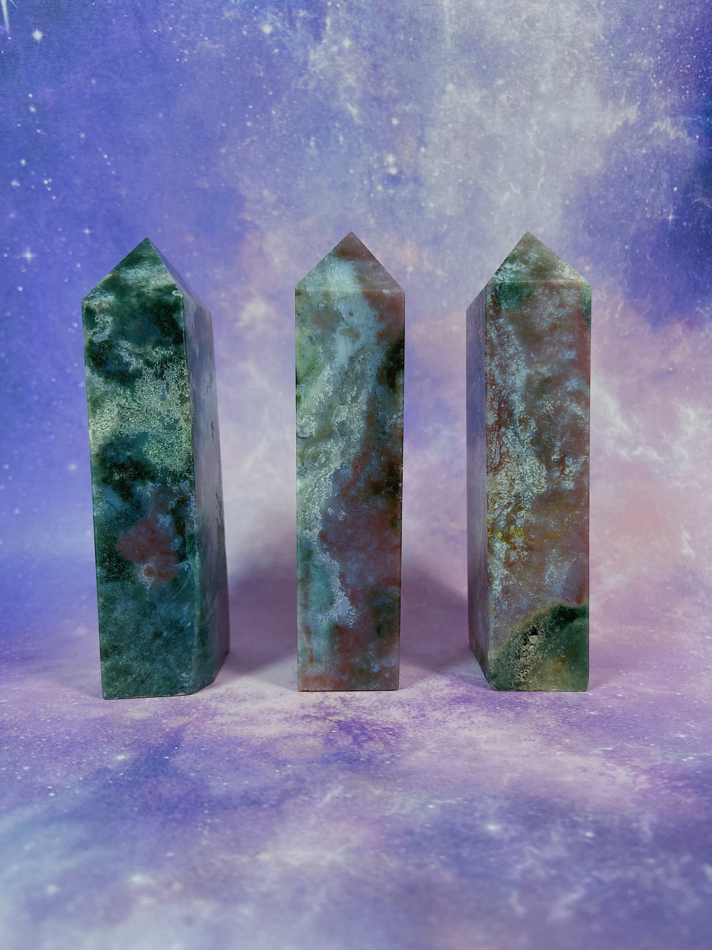 Purple Moss Agate Tower