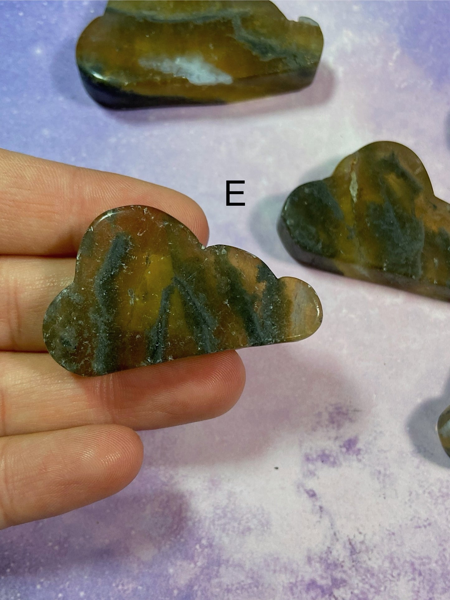 Moss Agate in Fluorite Cloud Carving