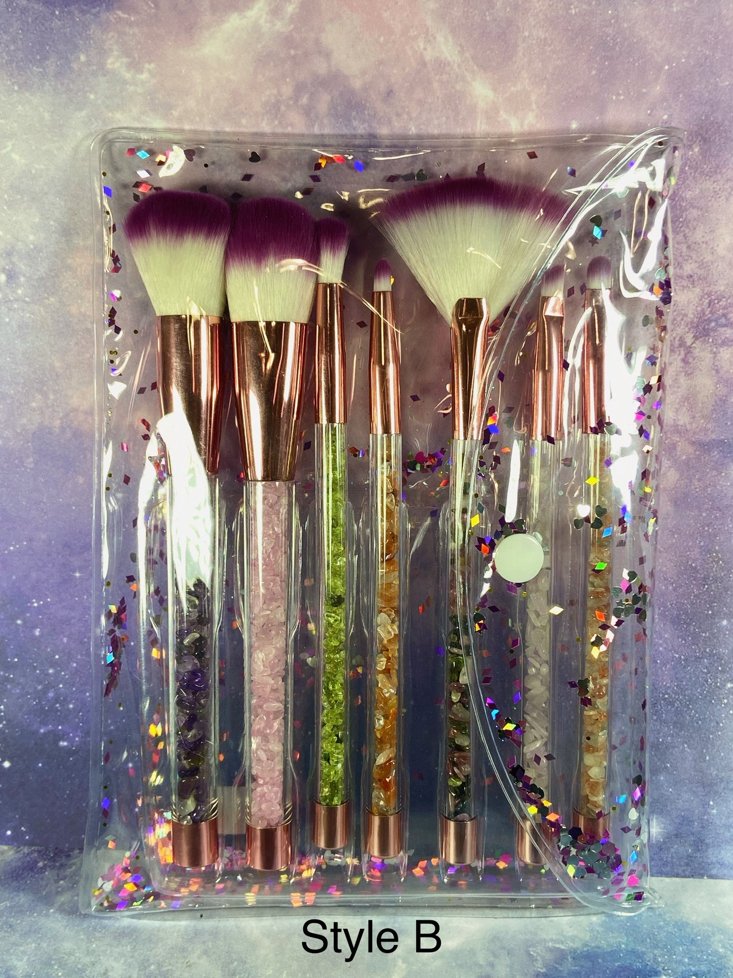 Gemstone Chip Makeup Brush Set