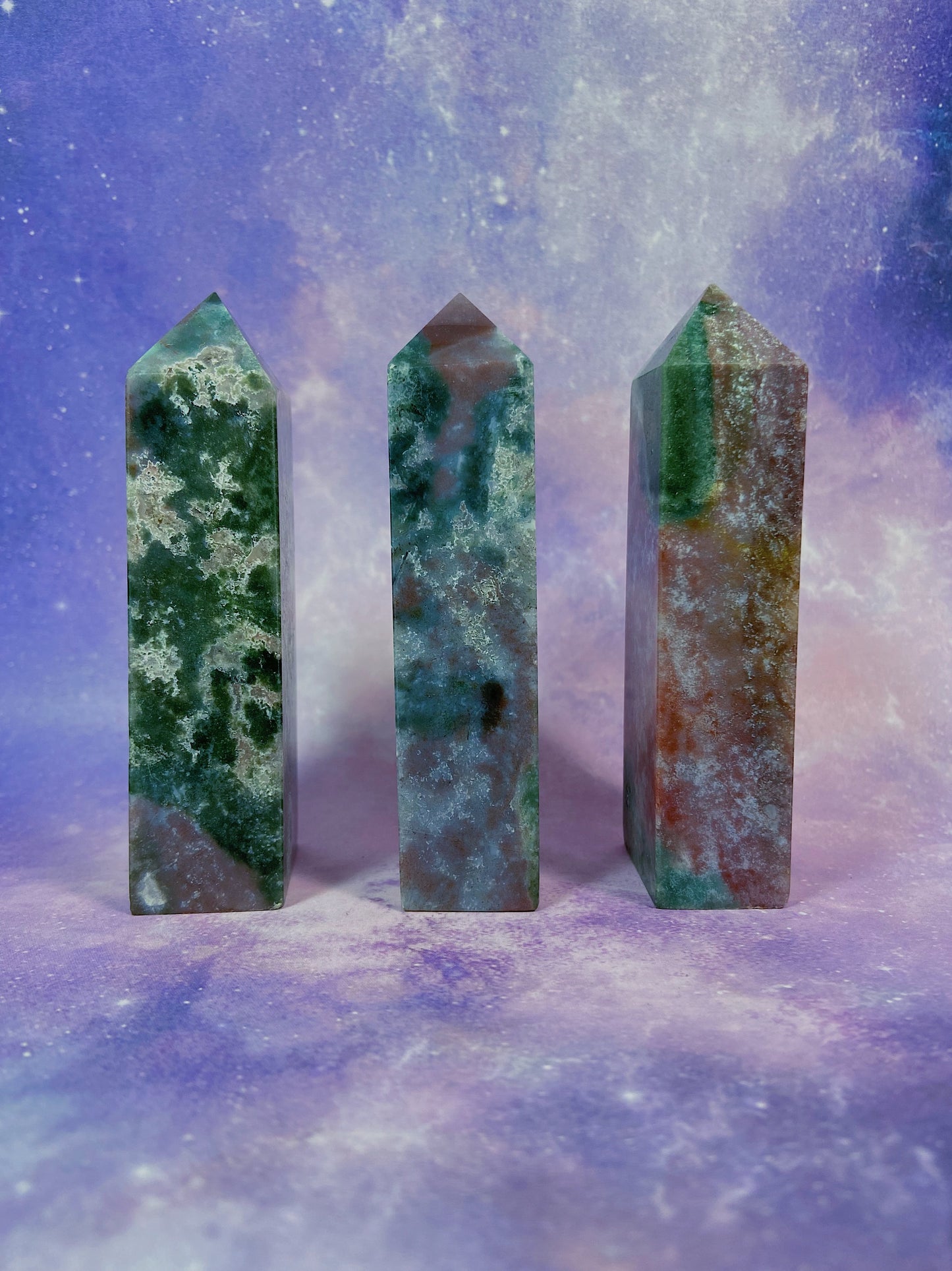 Purple Moss Agate Tower