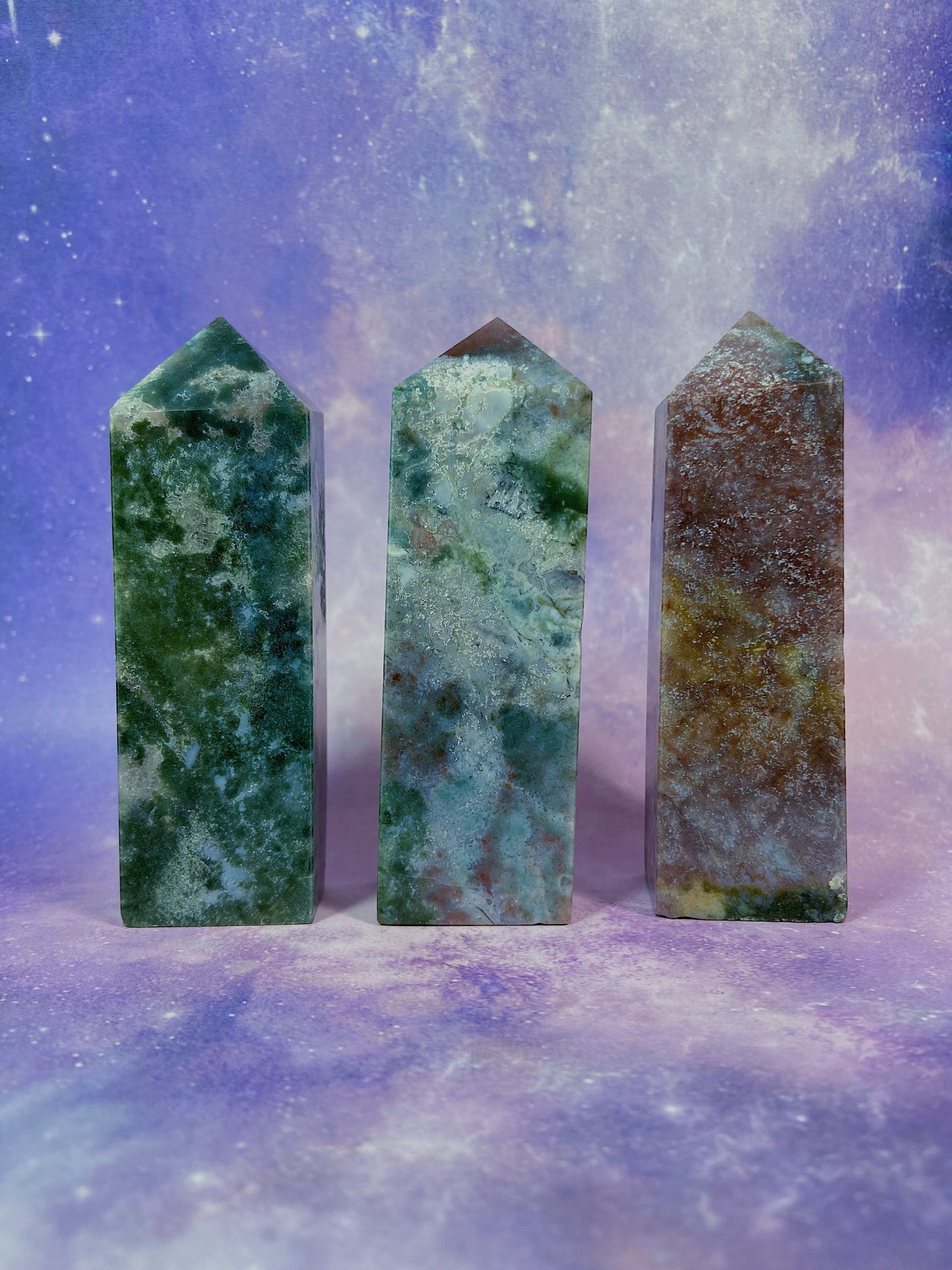 Purple Moss Agate Tower