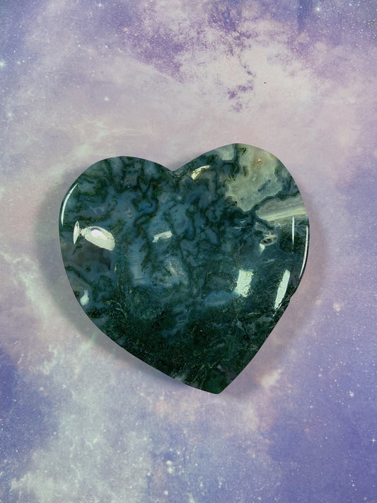 Moss Agate Heart Dish B