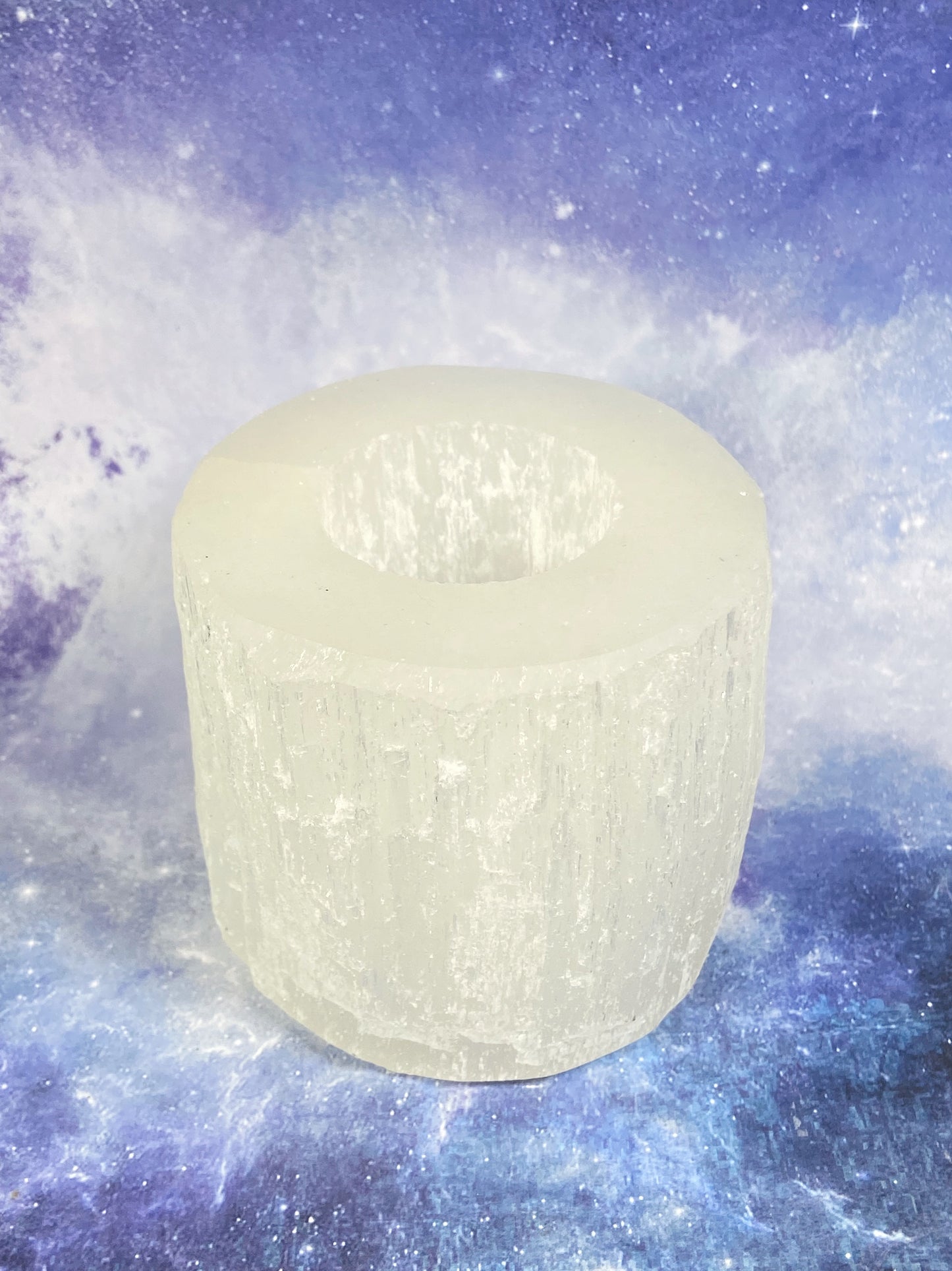 Satin Spar (Selenite) Candle Holder