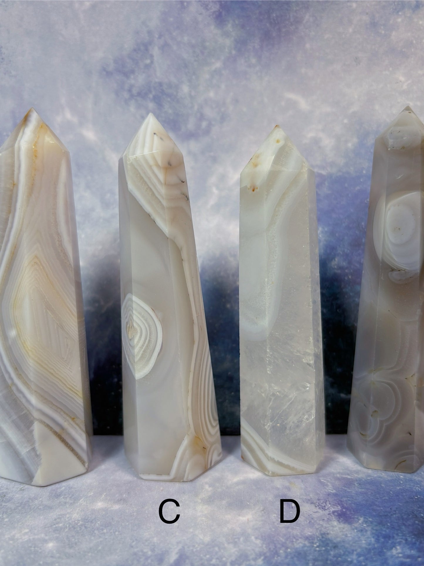 Banded White Agate Tower