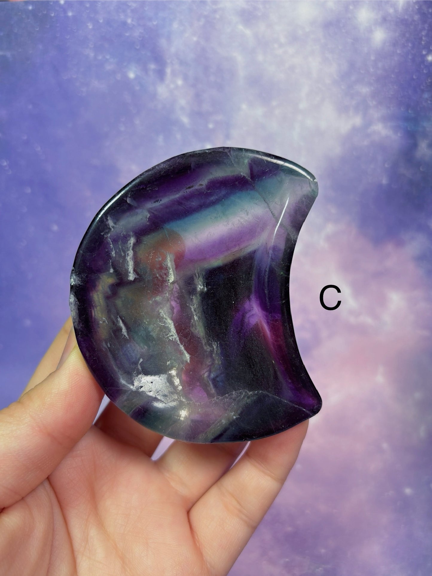 Rainbow Fluorite Moon Dish