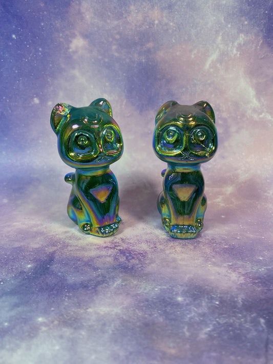 Aura Green Fluorite Luna Cat