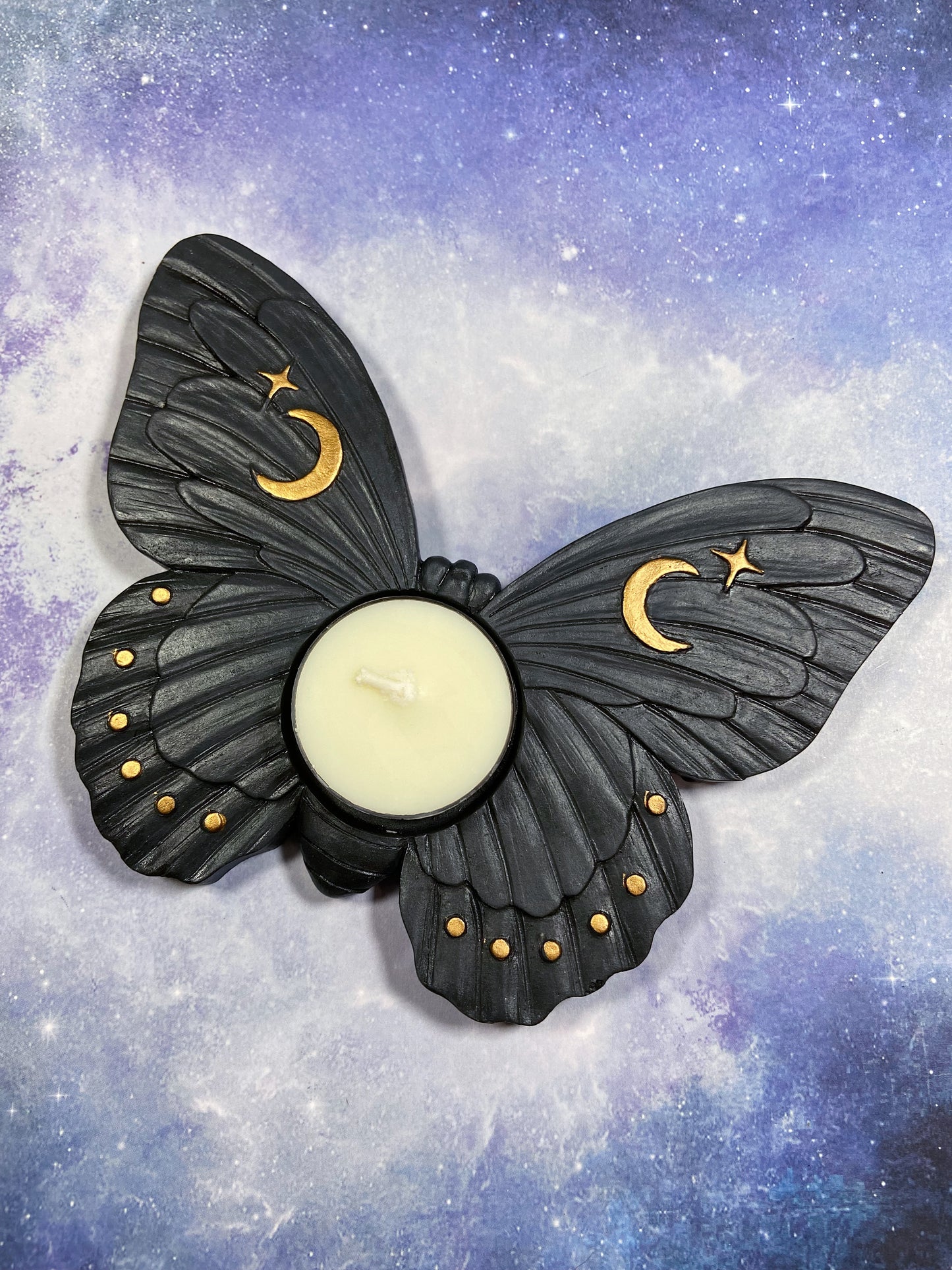 Black Moth Candle Holder