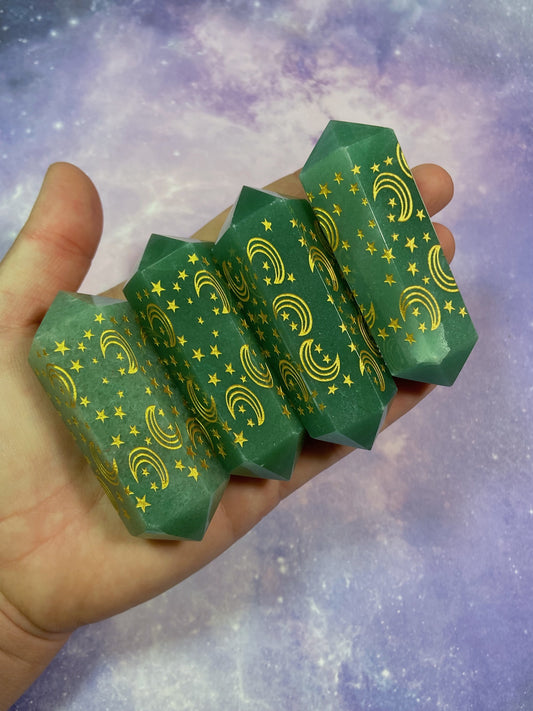 Moon and Star Green Aventurine DT