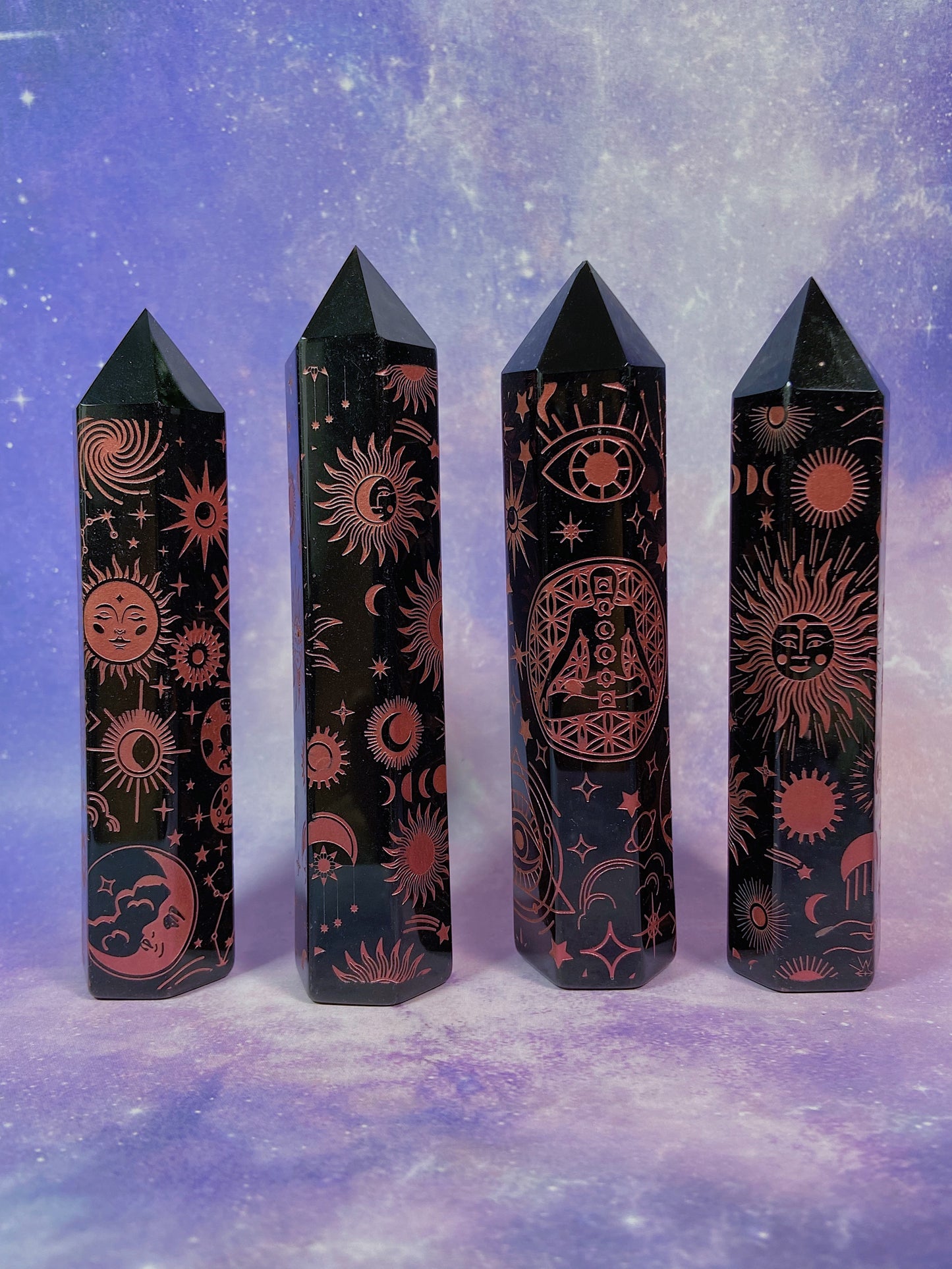 Pink Etched Obsidian Tower