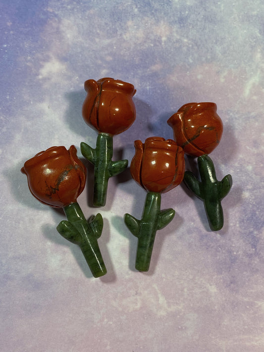 Red Jasper/ Green Jade Rose