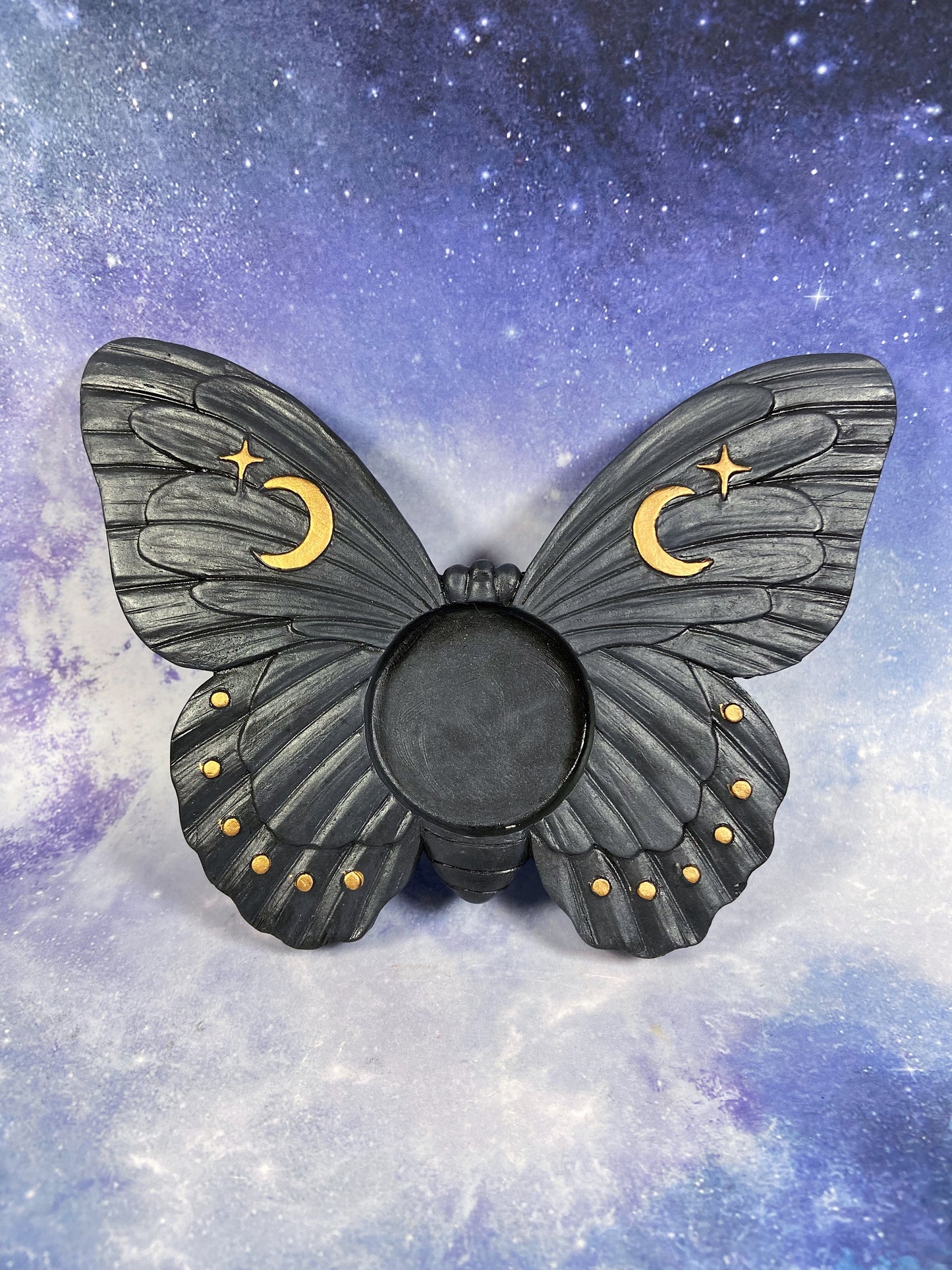 Black Moth Candle Holder